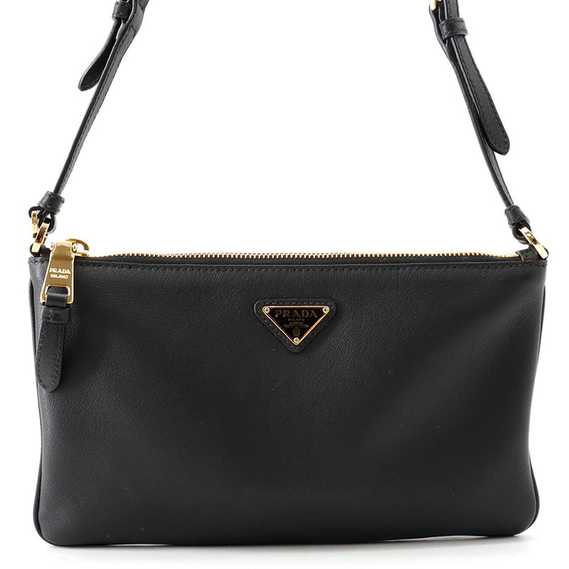 プラダ ショルダーバッグ トライアングルロゴ レザー 1BC238 PRADA バッグ 黒