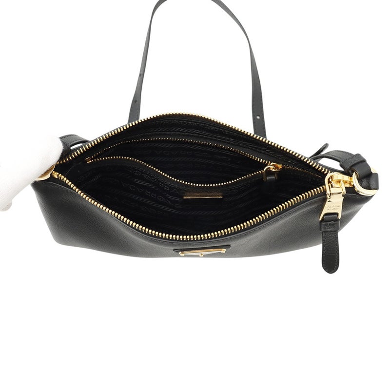 プラダ ショルダーバッグ トライアングルロゴ レザー 1BC238 PRADA バッグ 黒
