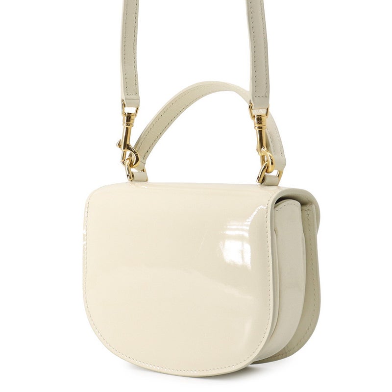 セリーヌ ハンドバッグ ミニ ブザス クレア パテント 10L063ETZ CELINE 2wayショルダーバッグ 白