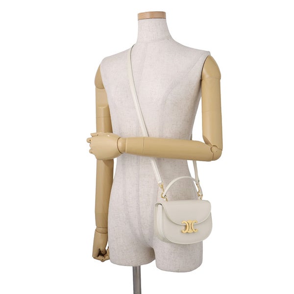 セリーヌ ハンドバッグ ミニ ブザス クレア パテント 10L063ETZ CELINE 2wayショルダーバッグ 白