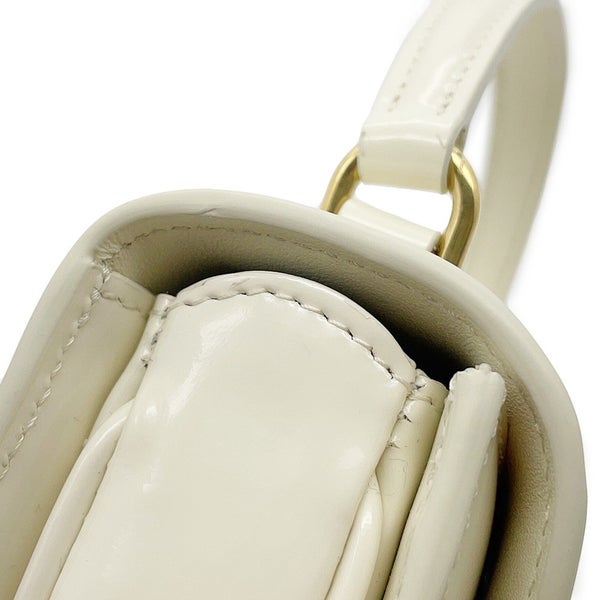 セリーヌ ハンドバッグ ミニ ブザス クレア パテント 10L063ETZ CELINE 2wayショルダーバッグ 白