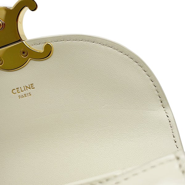 セリーヌ ハンドバッグ ミニ ブザス クレア パテント 10L063ETZ CELINE 2wayショルダーバッグ 白