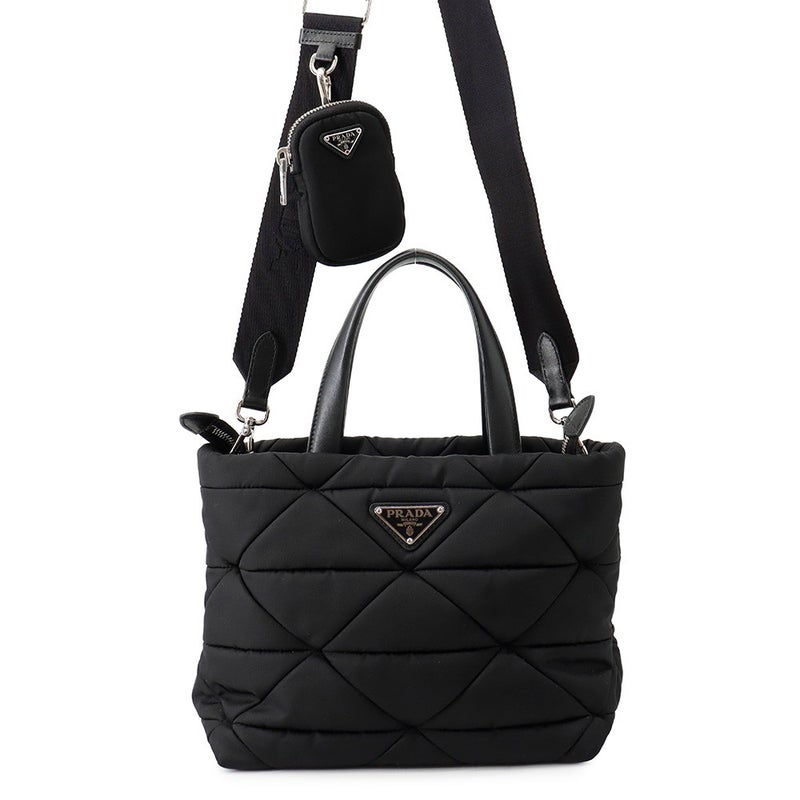 プラダ ハンドバッグ スモール パデッドRe-Nylon トートバッグ ナイロン 1BG373 PRADA 2wayショルダー 黒