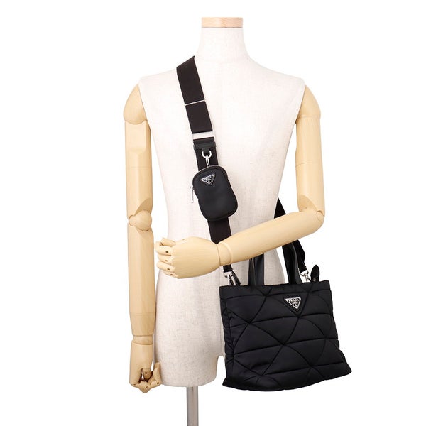プラダ ハンドバッグ スモール パデッドRe-Nylon トートバッグ ナイロン 1BG373 PRADA 2wayショルダー 黒