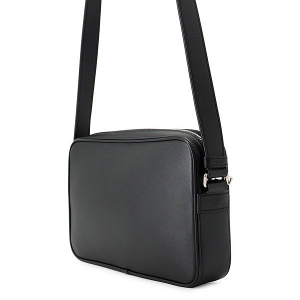 セリーヌ ショルダーバッグ ロゴ ミディアム メッセンジャーバッグ レザー 194503DOT CELINE 黒