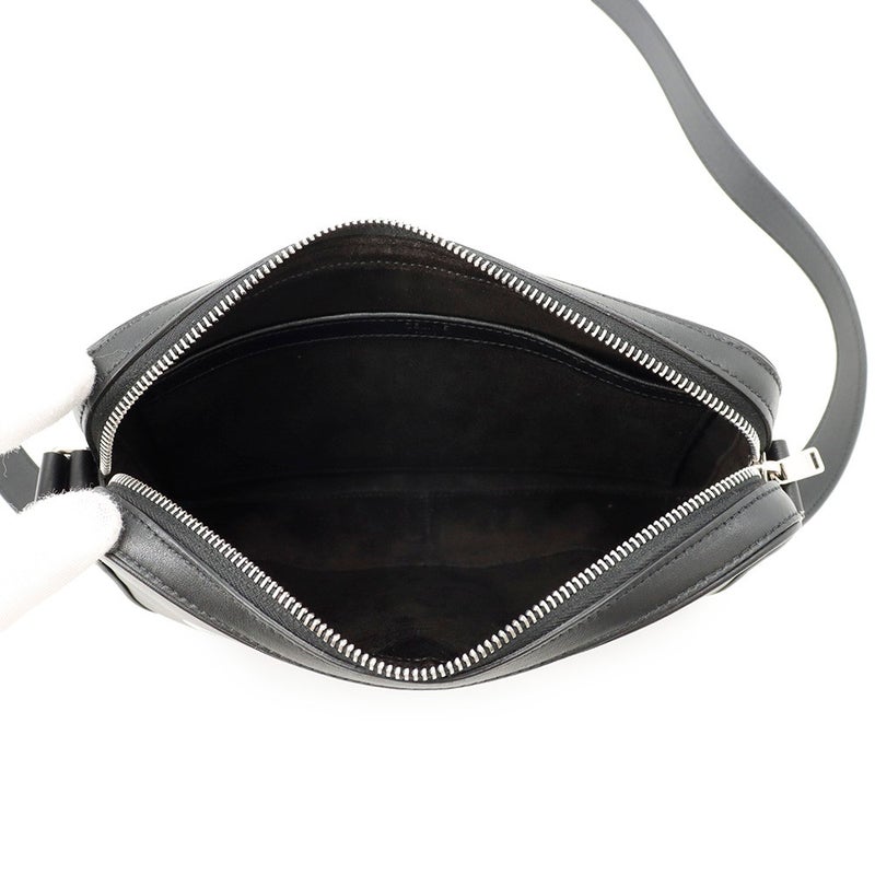 セリーヌ ショルダーバッグ ロゴ ミディアム メッセンジャーバッグ レザー 194503DOT CELINE 黒
