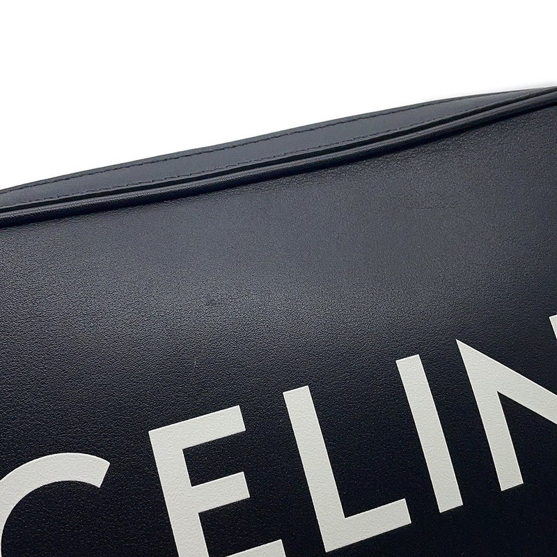 セリーヌ ショルダーバッグ ロゴ ミディアム メッセンジャーバッグ レザー 194503DOT CELINE 黒