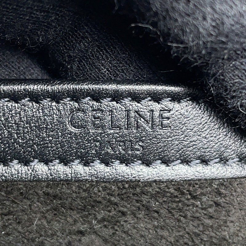 セリーヌ ショルダーバッグ ロゴ ミディアム メッセンジャーバッグ レザー 194503DOT CELINE 黒