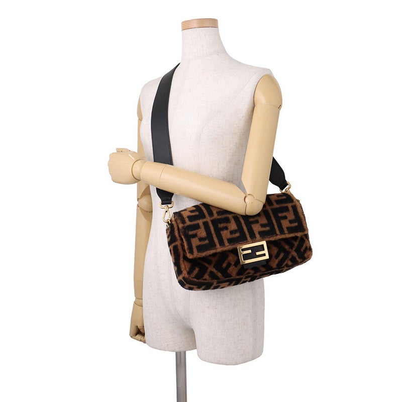 フェンディ ハンドバッグ ズッカ柄 バケット ファー/レザー 8BR600 FENDI バッグ ワンショルダー