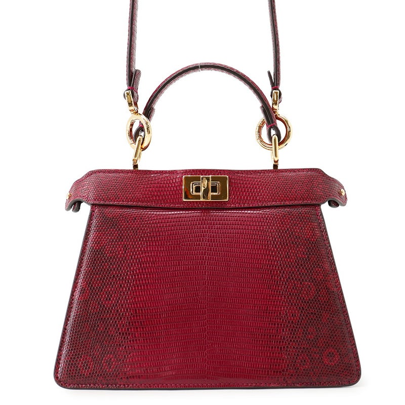 フェンディ ハンドバッグ ピーカブー アイシーユー ISeeU プチ リザード 8BN335 FENDI 2way