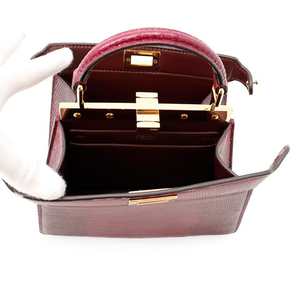フェンディ ハンドバッグ ピーカブー アイシーユー ISeeU プチ リザード 8BN335 FENDI 2way