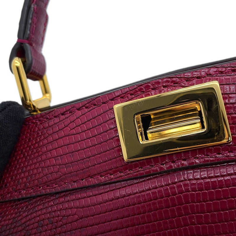フェンディ ハンドバッグ ピーカブー アイシーユー ISeeU プチ リザード 8BN335 FENDI 2way