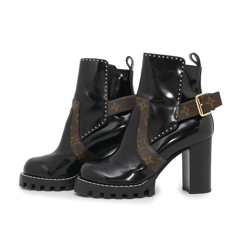 ルイヴィトン ブーツ スタートレイルライン モノグラム パテント レディースサイズ36 1/2 LOUIS VUITTON 靴 ブラック 黒