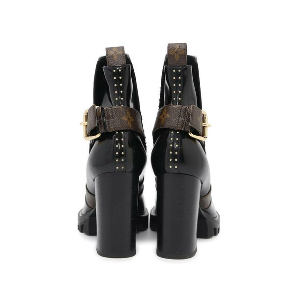 ルイヴィトン ブーツ スタートレイルライン モノグラム パテント レディースサイズ36 1/2 LOUIS VUITTON 靴 ブラック 黒