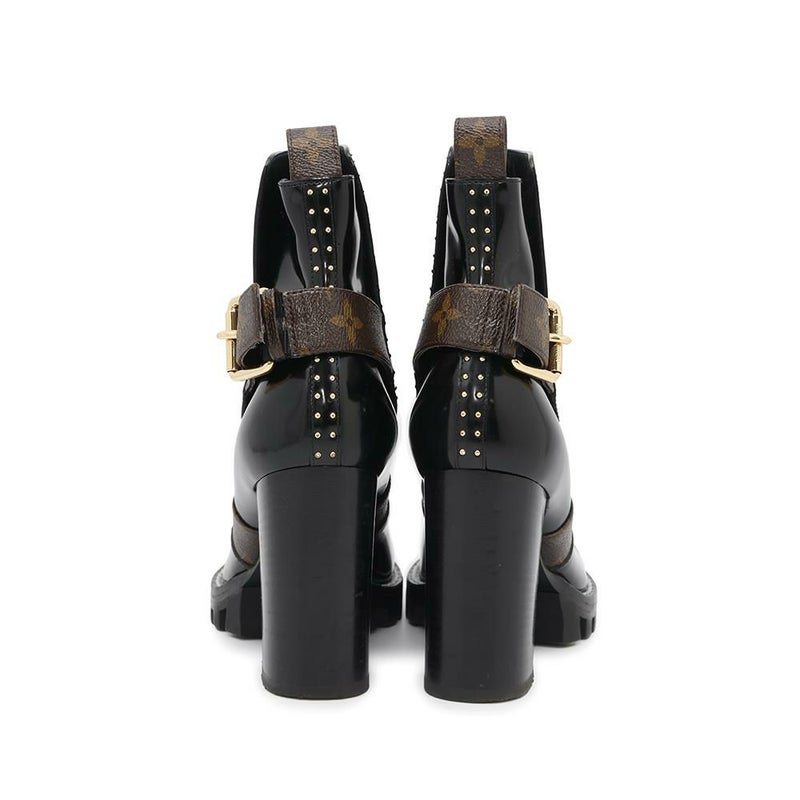 ルイヴィトン ブーツ スタートレイルライン モノグラム パテント レディースサイズ36 1/2 LOUIS VUITTON 靴 ブラック 黒