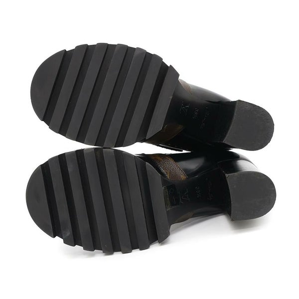 ルイヴィトン ブーツ スタートレイルライン モノグラム パテント レディースサイズ36 1/2 LOUIS VUITTON 靴 ブラック 黒