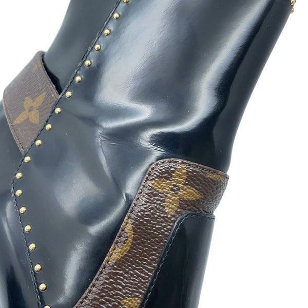 ルイヴィトン ブーツ スタートレイルライン モノグラム パテント レディースサイズ36 1/2 LOUIS VUITTON 靴 ブラック 黒