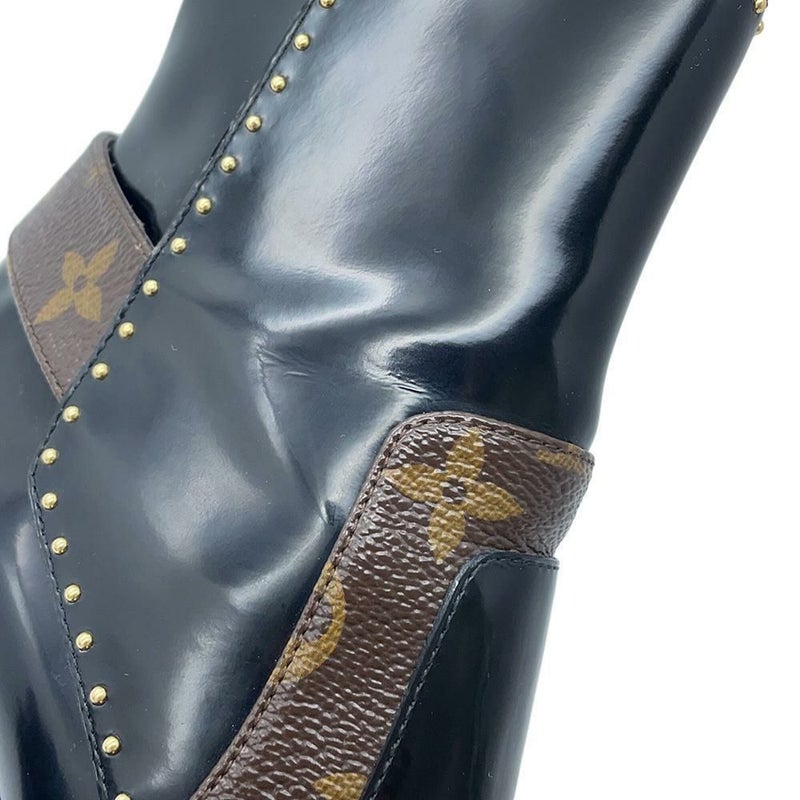 ルイヴィトン ブーツ スタートレイルライン モノグラム パテント レディースサイズ36 1/2 LOUIS VUITTON 靴 ブラック 黒