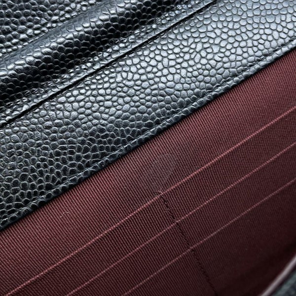 シャネル チェーンウォレット マトラッセ ココマーク キャビアスキン キルティング A33814 CHANEL 財布 黒