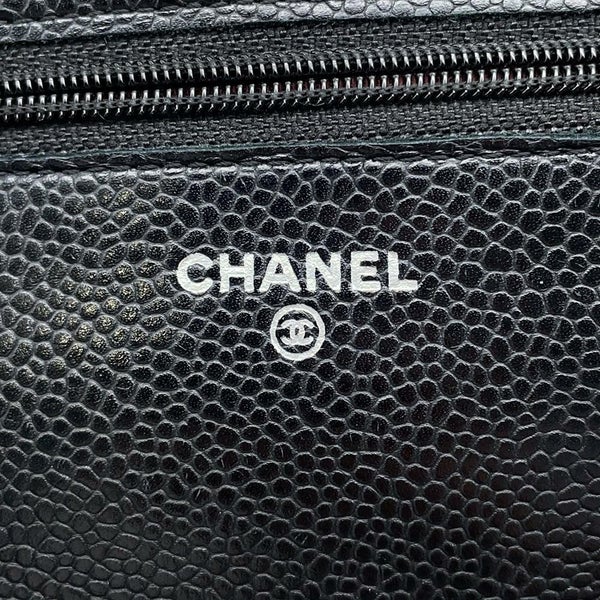 シャネル チェーンウォレット マトラッセ ココマーク キャビアスキン キルティング A33814 CHANEL 財布 黒