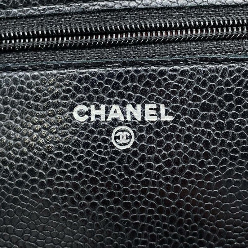 シャネル チェーンウォレット マトラッセ ココマーク キャビアスキン キルティング A33814 CHANEL 財布 黒