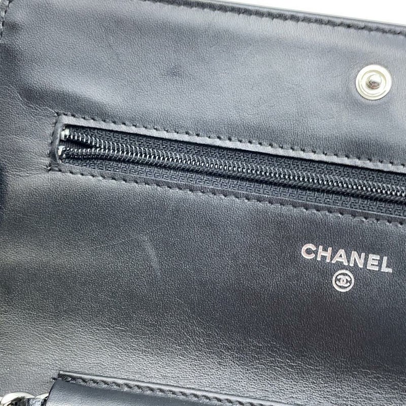 シャネル チェーンウォレット ココマーク キャビアスキン A48654 CHANEL チェーンショルダーバッグ 財布 黒