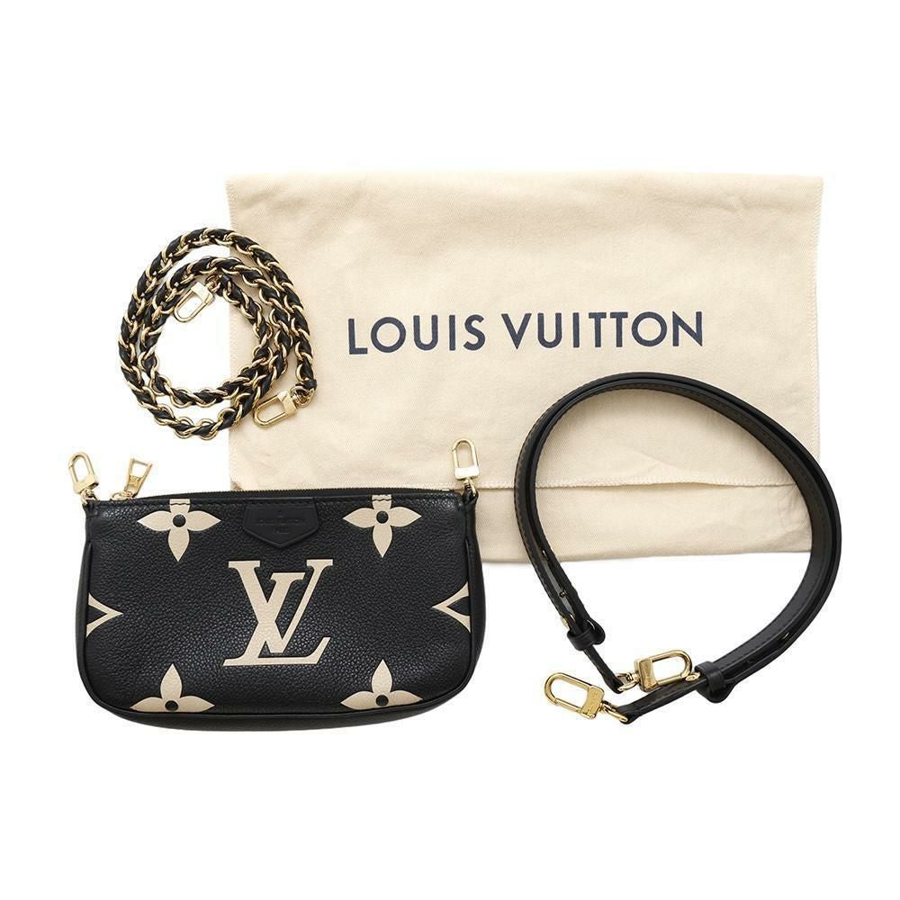 LOUIS VUITTON ルイ・ヴィトン モノグラム アンプラント ミュルティ･ポシェット･アクセソワール M80399 ノワール 2WAY ショルダーバッグ ゴールド金具 中古B+ 【送料無料】 A-8951【質屋出品】 ミュルティ・ポシェット・アクセソワール モノグラム・アンプラント
