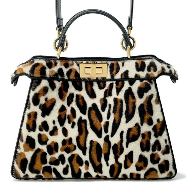 フェンディ ハンドバッグ ピーカブー アイシーユー ISEEU レオパード スモール ハラコ 8BN327 FENDI 2way