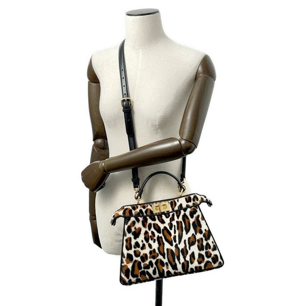 フェンディ ハンドバッグ ピーカブー アイシーユー ISEEU レオパード スモール ハラコ 8BN327 FENDI 2way