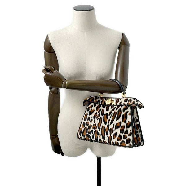 フェンディ ハンドバッグ ピーカブー アイシーユー ISEEU レオパード スモール ハラコ 8BN327 FENDI 2way