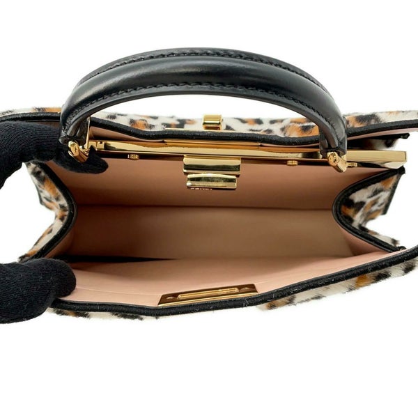 フェンディ ハンドバッグ ピーカブー アイシーユー ISEEU レオパード スモール ハラコ 8BN327 FENDI 2way