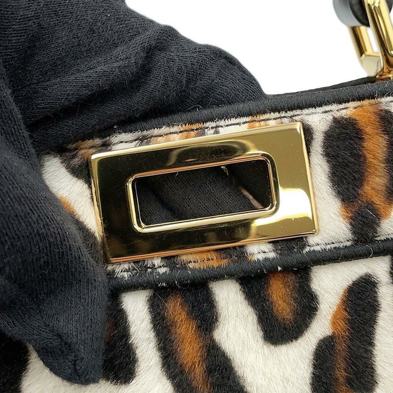 フェンディ ハンドバッグ ピーカブー アイシーユー ISEEU レオパード スモール ハラコ 8BN327 FENDI 2way