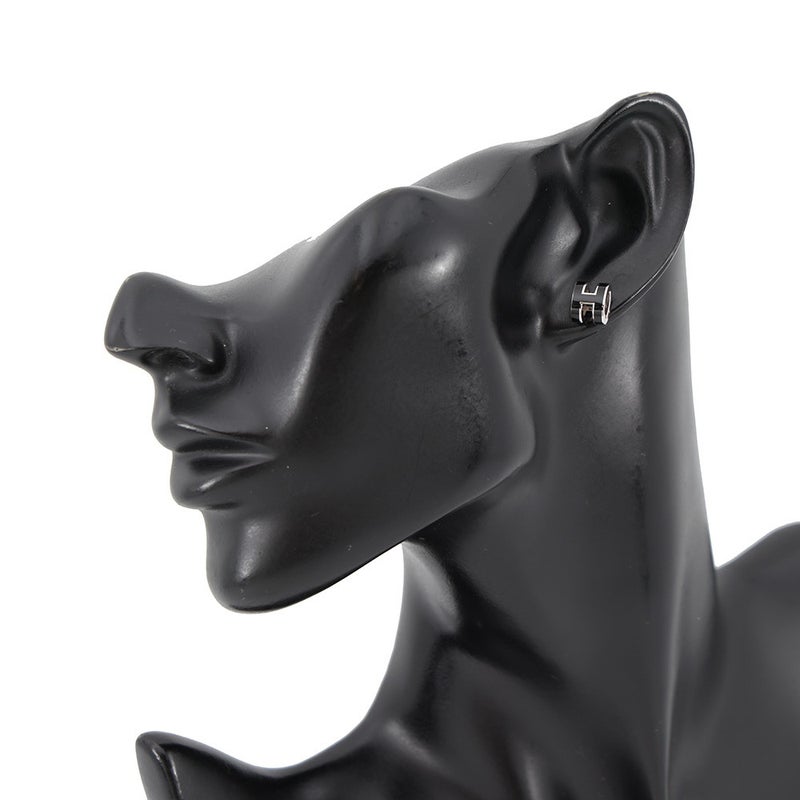エルメス ピアス ミニ・ポップアッシュ ブラック/シルバー金具 HERMES アクセサリー 黒