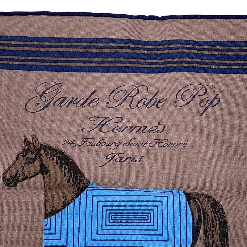 エルメス ハンカチーフ ガルド・ローブ・ポップ・デタイユ Garde Robe Pop Detail コットン HERMES ハンカチ