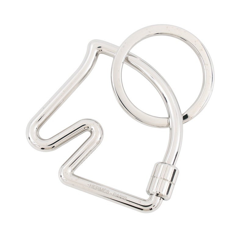 エルメス キーホルダー シュバル Cheval シルバー金具 HERMES キーリング