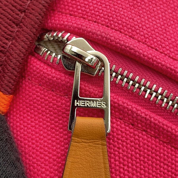 エルメス ポーチ ブリッド・ア・ブラックGM ハイビスカス/シルバー金具 キャンバス HERMES バッグ 小物入れ