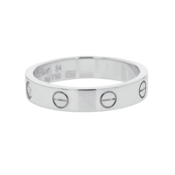 カルティエ リング ミニ ラブリング SM K18WG ダイヤモンド 1P 0.02ct リングサイズ54 B4050500 Cartier 指輪