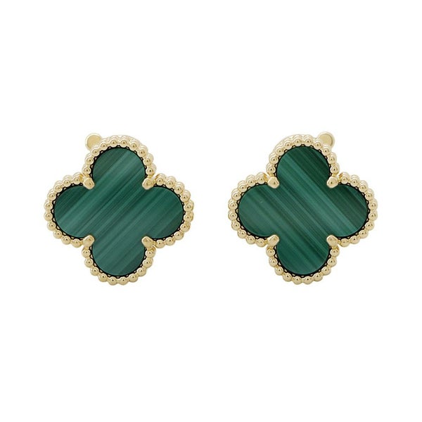 ヴァンクリーフ&アーペル ピアス ヴィンテージ アルハンブラ イヤリング マラカイト K18YGイエローゴールド VCARO3QL00 ジュエリー