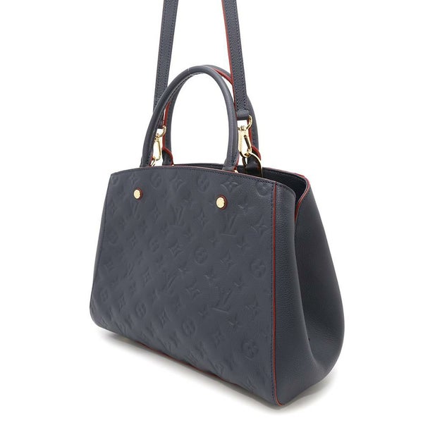 ルイヴィトン ハンドバッグ モノグラム・アンプラント モンテーニュMM M42746 LOUIS VUITTON 2way ネイビー