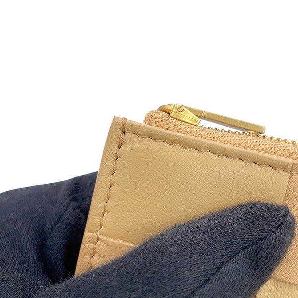 ボッテガヴェネタ 三つ折り財布 マキシイントレチャート カセット レザー 651372 BOTTEGA VENETA ベージュ