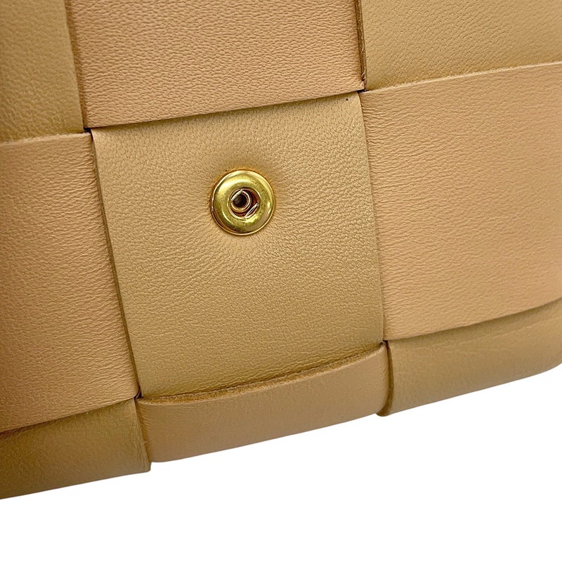 ボッテガヴェネタ 三つ折り財布 マキシイントレチャート カセット レザー 651372 BOTTEGA VENETA ベージュ