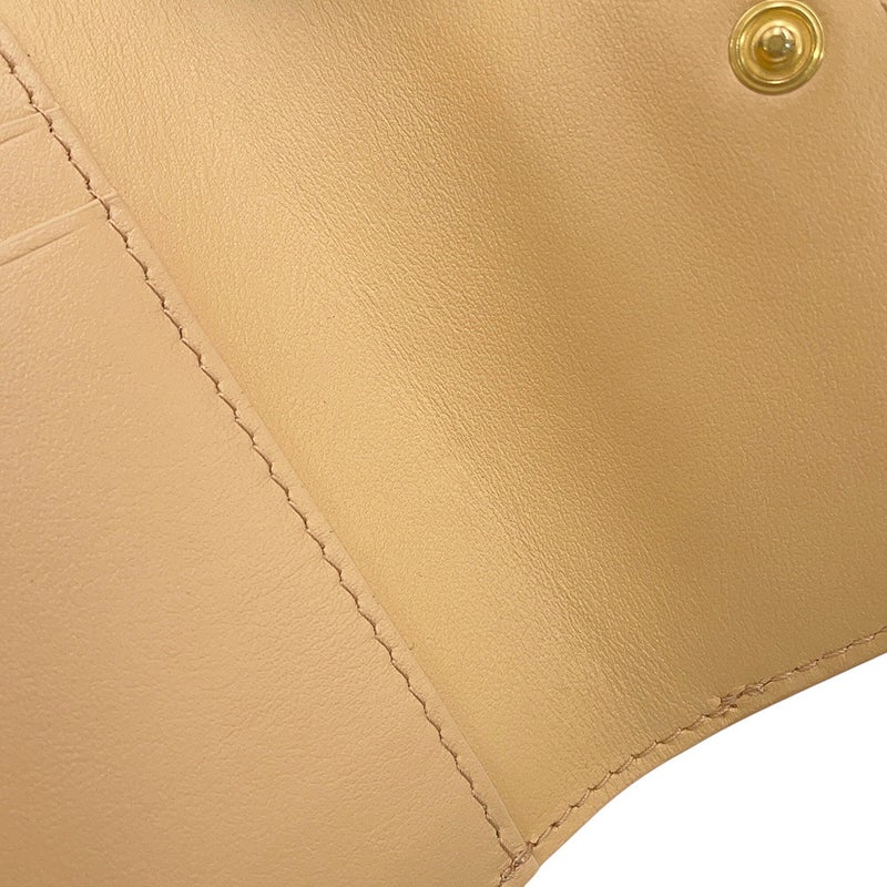 ボッテガヴェネタ 三つ折り財布 マキシイントレチャート カセット レザー 651372 BOTTEGA VENETA ベージュ