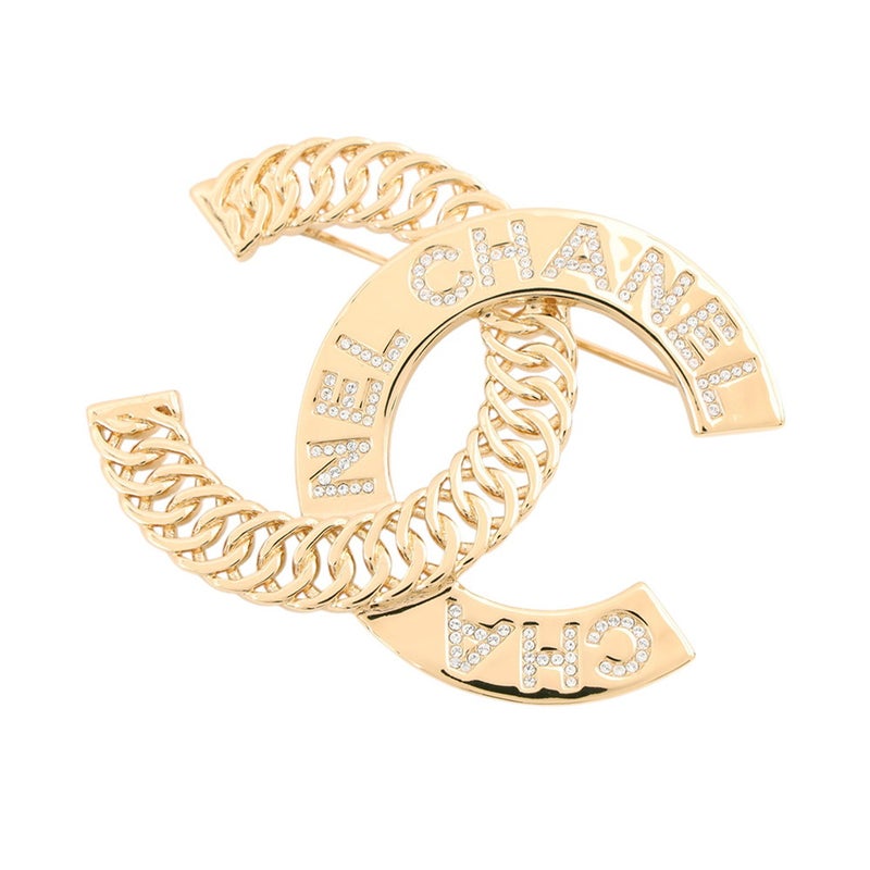 シャネル ブローチ ココマーク ロゴ メタル ラインストーン B24P ABC895 CHANEL アクセサリー