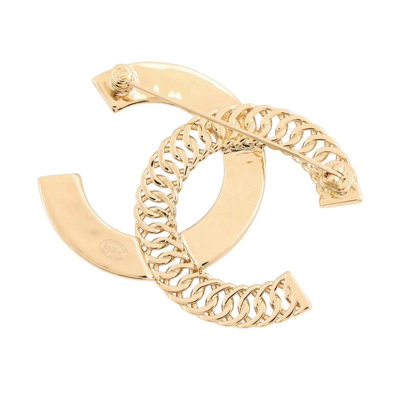 シャネル ブローチ ココマーク ロゴ メタル ラインストーン B24P ABC895 CHANEL アクセサリー
