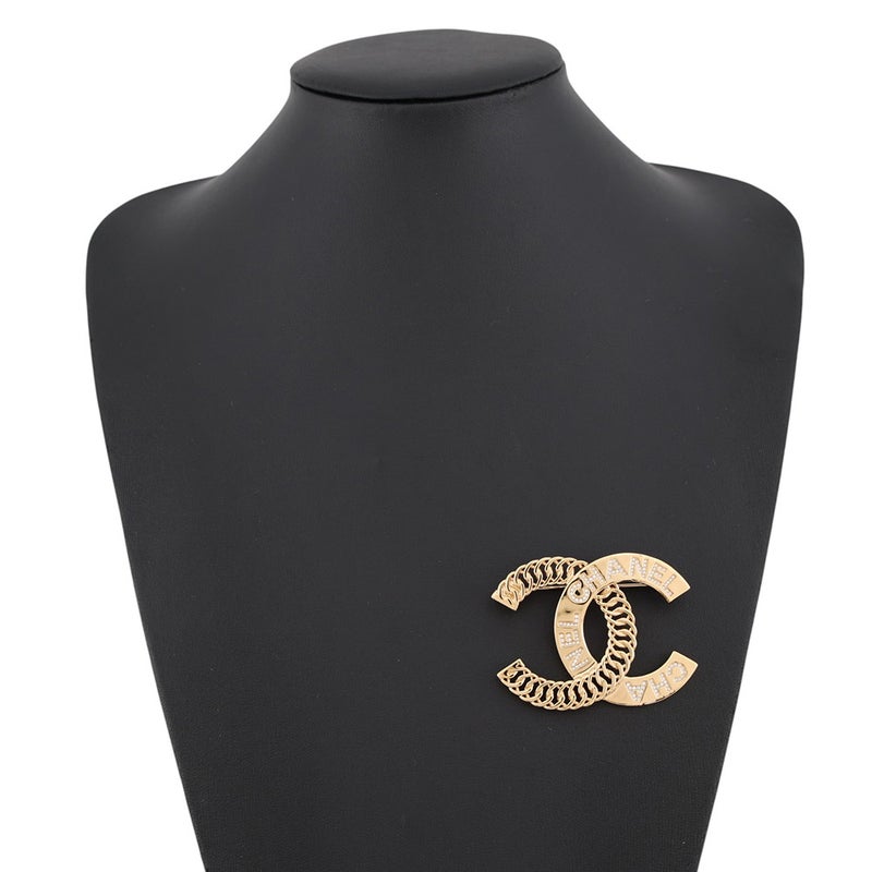 シャネル ブローチ ココマーク ロゴ メタル ラインストーン B24P ABC895 CHANEL アクセサリー