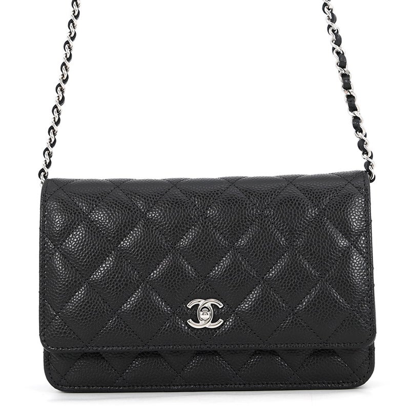シャネル チェーンウォレット クラシック マトラッセ ココマーク キャビアスキン AP4241 CHANEL 財布 黒