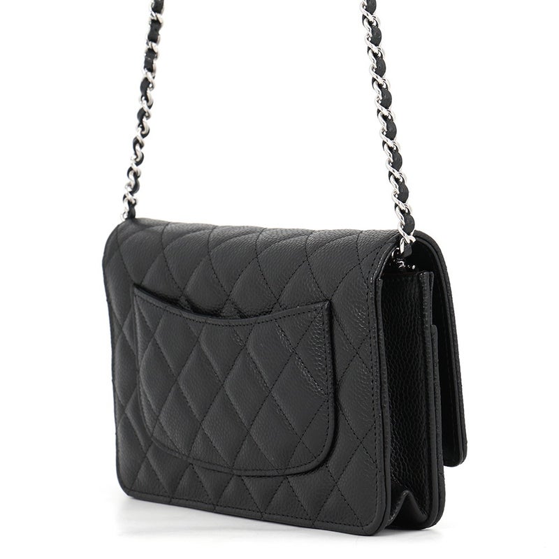 シャネル チェーンウォレット クラシック マトラッセ ココマーク キャビアスキン AP4241 CHANEL 財布 黒