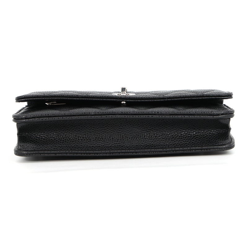 シャネル チェーンウォレット クラシック マトラッセ ココマーク キャビアスキン AP4241 CHANEL 財布 黒