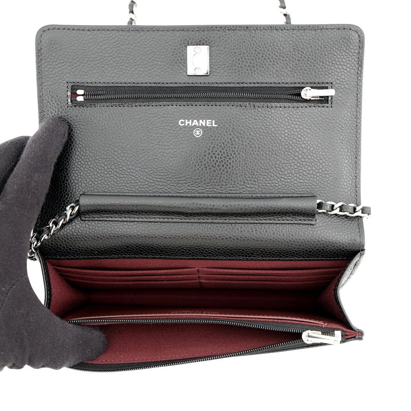 シャネル チェーンウォレット クラシック マトラッセ ココマーク キャビアスキン AP4241 CHANEL 財布 黒