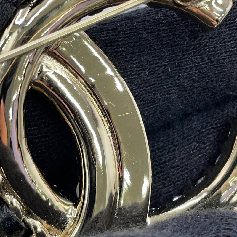 シャネル ブローチ ココマーク ラインストーン フェイクパール ラムスキン B25V AB8609 CHANEL アクセサリー